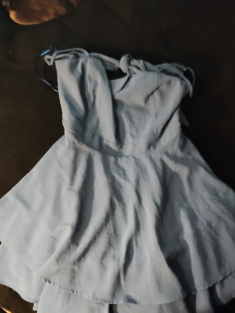 Windsor Light Blue Strapless A-Line Sundress